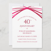 Elegant Modern Arch Ruby 40-jarig jubileumfeest Save The Date (Voorkant)