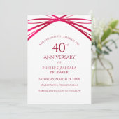Elegant Modern Arch Ruby 40-jarig jubileumfeest Save The Date (Staand voorkant)
