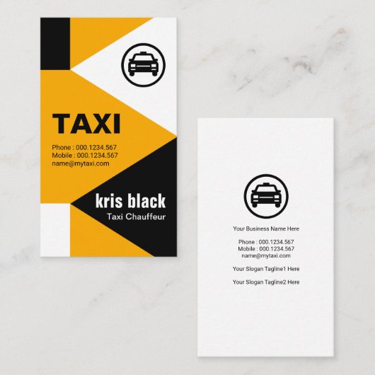 Elegant Modern Arrowiad Triangles Taxi Service Visitekaartje (Voorkant / Achterkant)