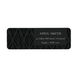 ELEGANT MODERN ART DECO BLACK  FLORA WEDING ETIKET