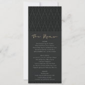 ELEGANT MODERN ART DECO BLACK GOLD WEDDING MENU KAART (Voorkant)