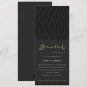 ELEGANT MODERN ART DECO BLACK VRIJGEZELLENFEEST KAART (Voorkant / Achterkant)