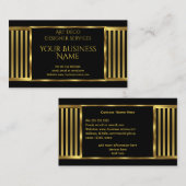 Elegant modern Art Deco Gold Black Stripe 2 Visitekaartje (Voorkant / Achterkant)