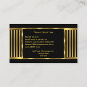 Elegant modern Art Deco Gold Black Stripe 2 Visitekaartje (Achterkant)