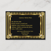 Elegant modern art deco Gold Black Stripe Visitekaartje (Achterkant)