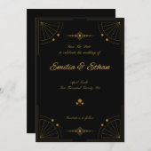 Elegant Modern Art Deco Save the Date (Voorkant / Achterkant)