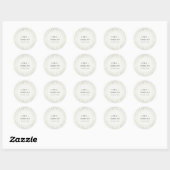 ELEGANT MODERN ART DECO WHITE SILVER FOIL WEDING RONDE STICKER (Vel)