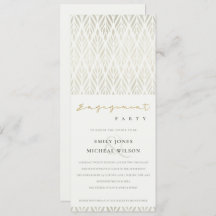 ELEGANT MODERN ART DECO WHITE SILVER VERLOVING