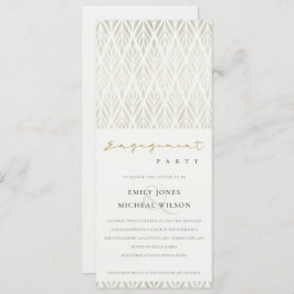 ELEGANT MODERN ART DECO WHITE SILVER VERLOVING KAART