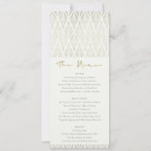 ELEGANT MODERN ART DECO WHITE SILVER WEDDING MENU KAART (Voorkant)