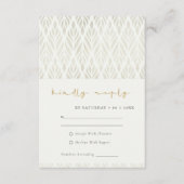 ELEGANT MODERN ART DECO WHITE SILVER WEDDING RSVP INFORMATIEKAARTJE (Voorkant)