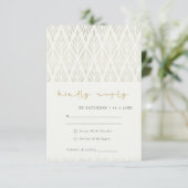 ELEGANT MODERN ART DECO WHITE SILVER WEDDING RSVP INFORMATIEKAARTJE (Staand voorkant)
