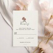 Elegant Modern Art Nouveau Floral Formal Bruiloft RSVP Kaartje