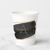 Elegant modern artistiek zwart en goud papieren bekers (Achterkant)