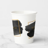 Elegant modern artistiek zwart en goud papieren bekers (Links)