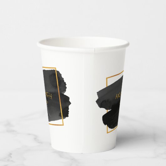 Elegant modern artistiek zwart en goud papieren bekers (Rechts)