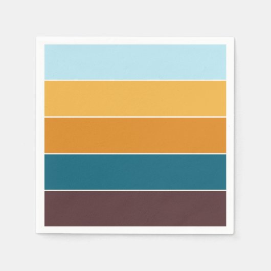 Elegant Modern Autumn-kleuren gestript Servet (Voorkant)