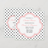 Elegant, modern B&W polka stipt vrijgezellenfeest Kaart (Voorkant / Achterkant)