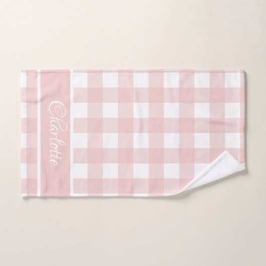 Elegant modern Baby roze witte buffelcontrole Bad Handdoek (Handdoek)