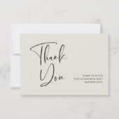 Elegant & modern Baby shower Dank u Bedankkaart (Voorkant)