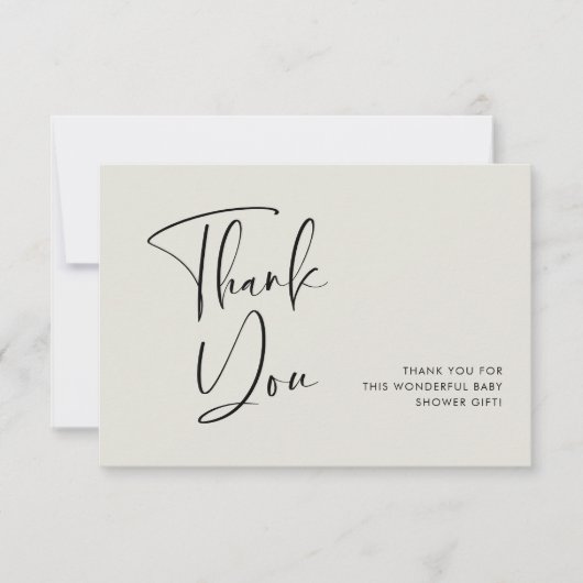 Elegant & modern Baby shower Dank u Bedankkaart (Voorkant)