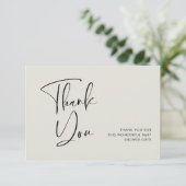 Elegant & modern Baby shower Dank u Bedankkaart (Staand voorkant)