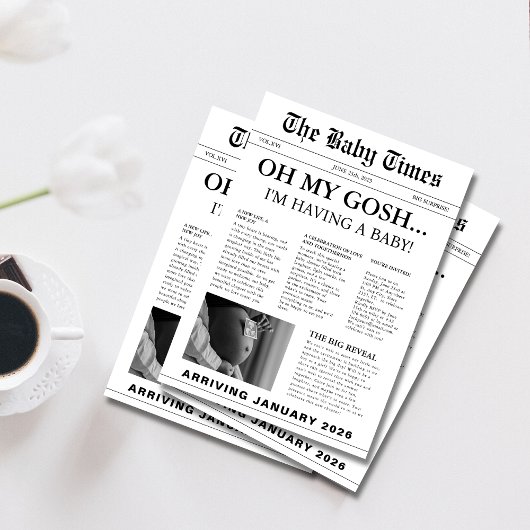 Elegant modern baby shower kaart