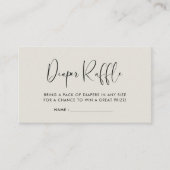 Elegant & modern baby shower luier loterijinzet informatiekaartje (Voorkant)