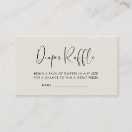 Elegant & modern baby shower luier loterijinzet informatiekaartje