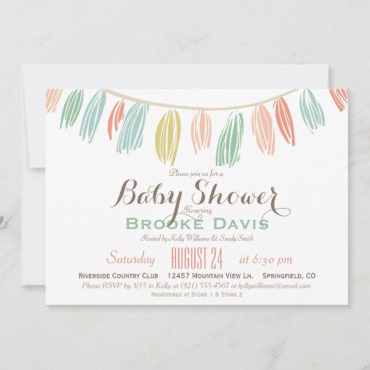 Elegant, Modern Baby shower Uitnodiging (Voorkant)