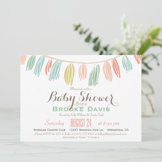 Elegant, Modern Baby shower Uitnodiging (Staand voorkant)