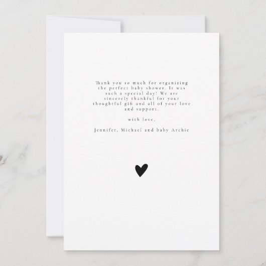 Elegant modern Baby shower voor multi-fotocollage Bedankkaart (Achterkant)