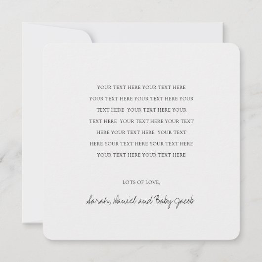 Elegant modern Baby shower voor multi-fotocollage Bedankkaart (Achterkant)