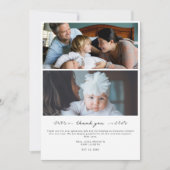 Elegant modern Baby shower voor multi-fotocollage Bedankkaart (Voorkant)