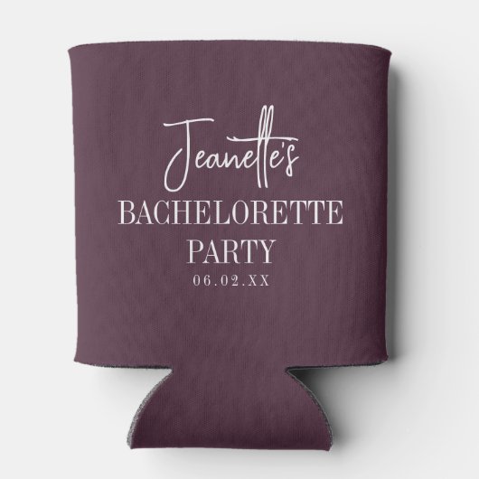 Elegant modern Bachelorette-feest Burgundy Blikjeskoeler (Achterkant)