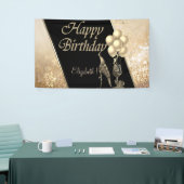 Elegant Modern, ballonnen, glas, druppels hoge hie Spandoek (Beurs)