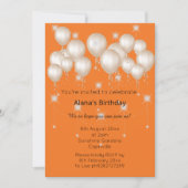 ELEGANT MODERN BALLOON BRIGHT ORANJE BIRTHDAY KAART (Voorkant)