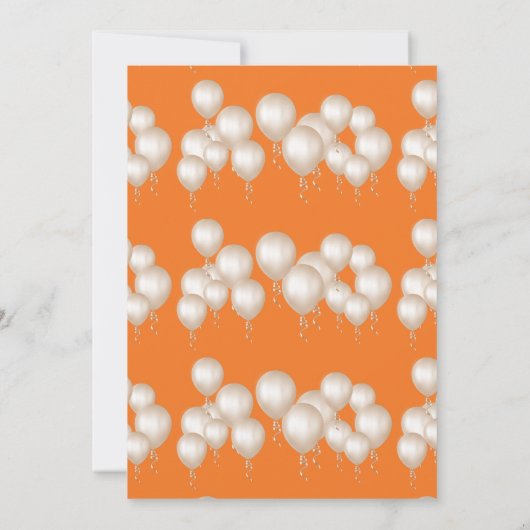 ELEGANT MODERN BALLOON BRIGHT ORANJE BIRTHDAY KAART (Achterkant)