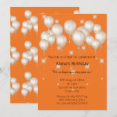 ELEGANT MODERN BALLOON BRIGHT ORANJE BIRTHDAY KAART (Voorkant / Achterkant)