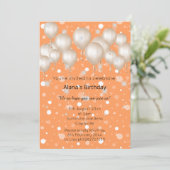 ELEGANT MODERN BALLOON ORANJE BIRTHDAY KAART (Staand voorkant)