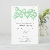 ELEGANT MODERN BALLOON SAGE GREEN LACE BIRTHDAY KAART (Staand voorkant)