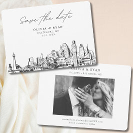 Elegant Modern Baltimore Save the Date Kaart