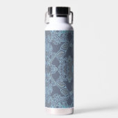 Elegant modern barokpatroon in blauwe tinten waterfles (Voorkant)