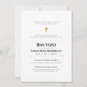 Elegant Modern BAUTIZO Bautismo Baptism - ADD VERS Kaart (Voorkant)