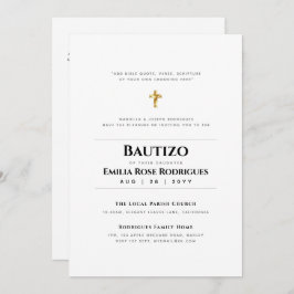 Elegant Modern BAUTIZO Bautismo Baptism - ADD VERS Kaart