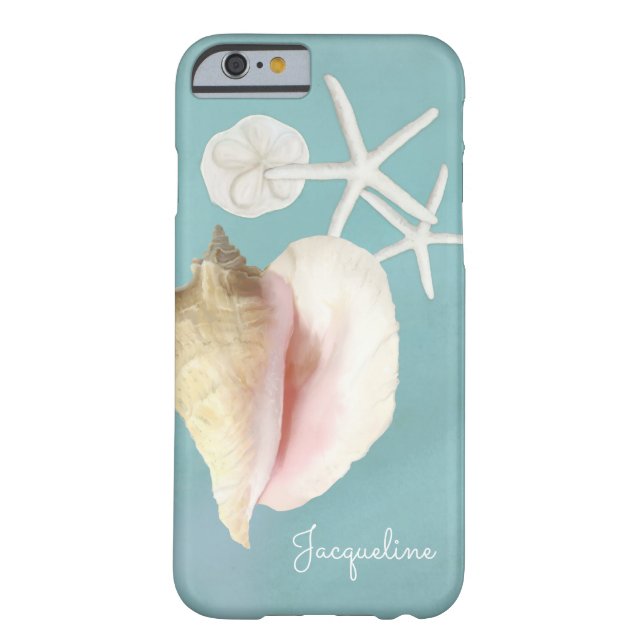 Elegant Modern Beach Conch Shell Starfish Art Case-Mate iPhone Case (Achterkant)