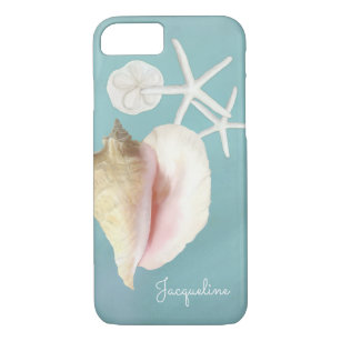 Elegant Modern Beach Conch Shell Starfish Art Case-Mate iPhone Case