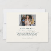 Elegant Modern Bedankt Krans Business Feestdagenkaart (Achterkant)