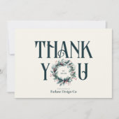 Elegant Modern Bedankt Krans Business Logo Feestdagenkaart (Voorkant)