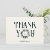 Elegant Modern Bedankt Krans Business Logo Feestdagenkaart (Staand voorkant)